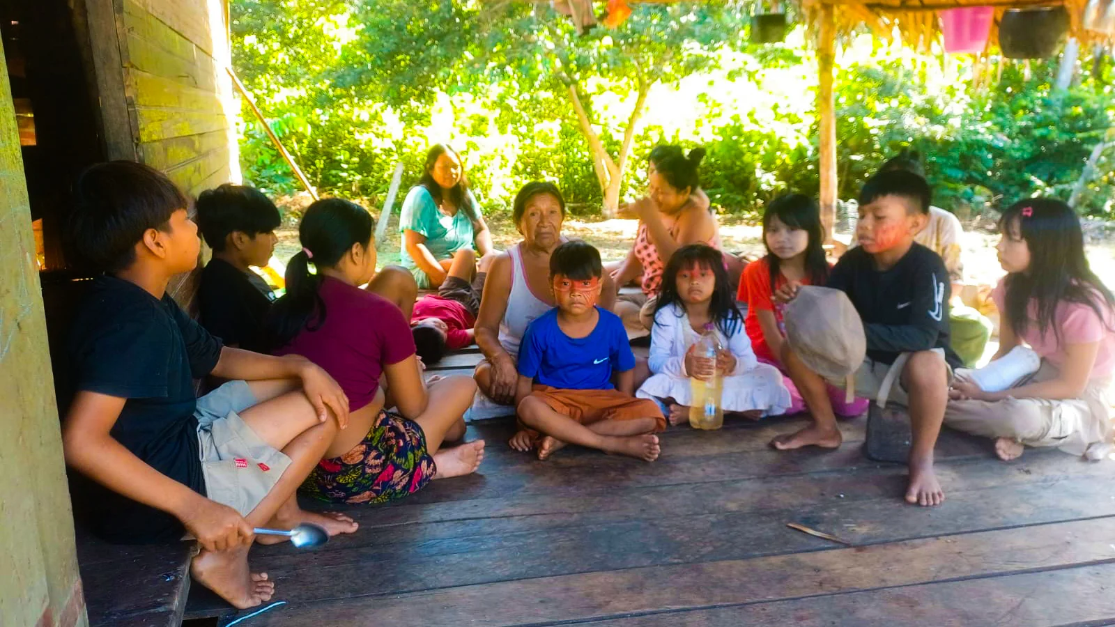 Kuntanawa representatives gathered beside the forest